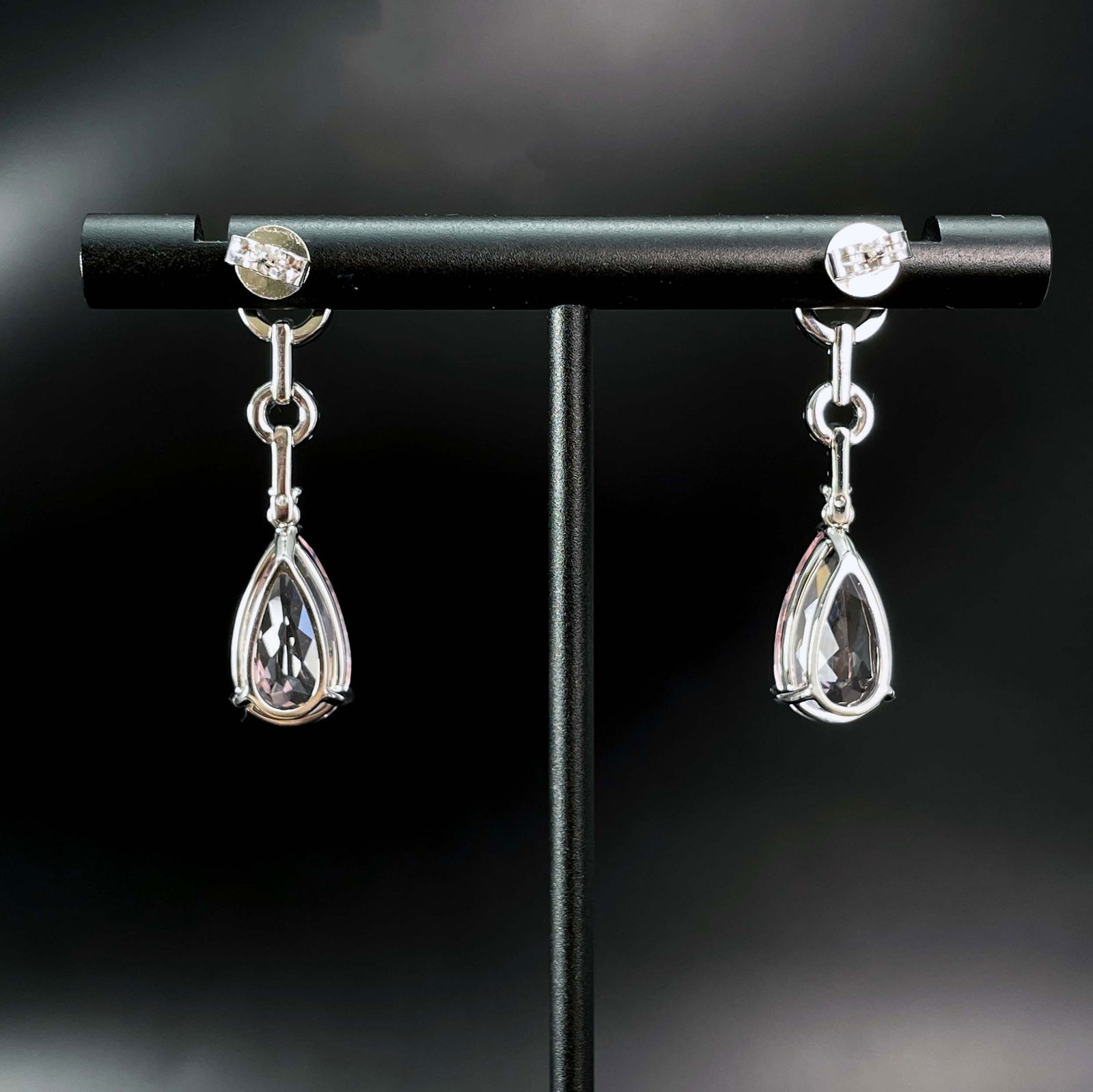 14k Gold 5.17 Ctw Natural Morganite & Diamond Earrings - 4