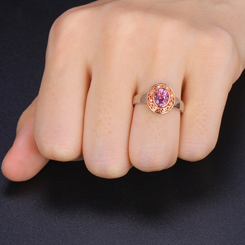 14k Gold 1.24 Ctw Natural Spinel & Diamond Ring - 3