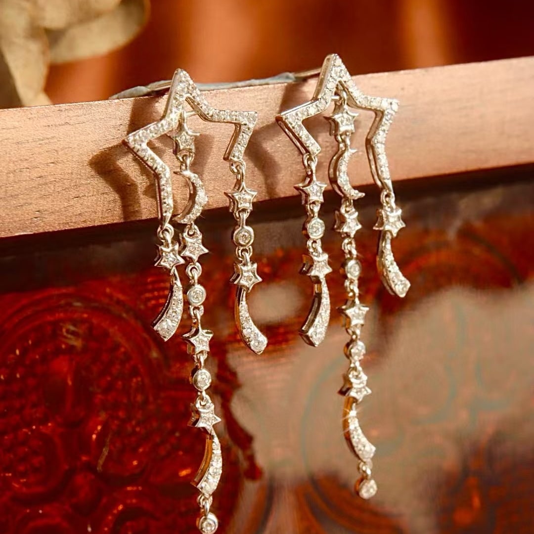 14k Gold 0.34 Ct Natural H Diamond Earrings: Ref:230999099 // gold content:14k gold // main gemstone:diamond // shape:round // carat weight:0. 34ct // clarity grade:vs-si // color:h // treatment:natural // cut grade:g // Condition: NewLow