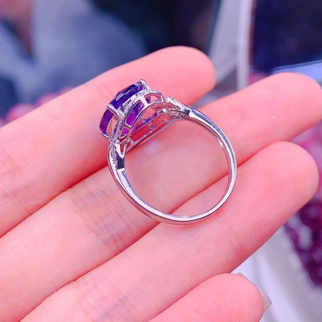 14k Gold 5 Ct Natural Tanzanite & Diamond Ring - 3