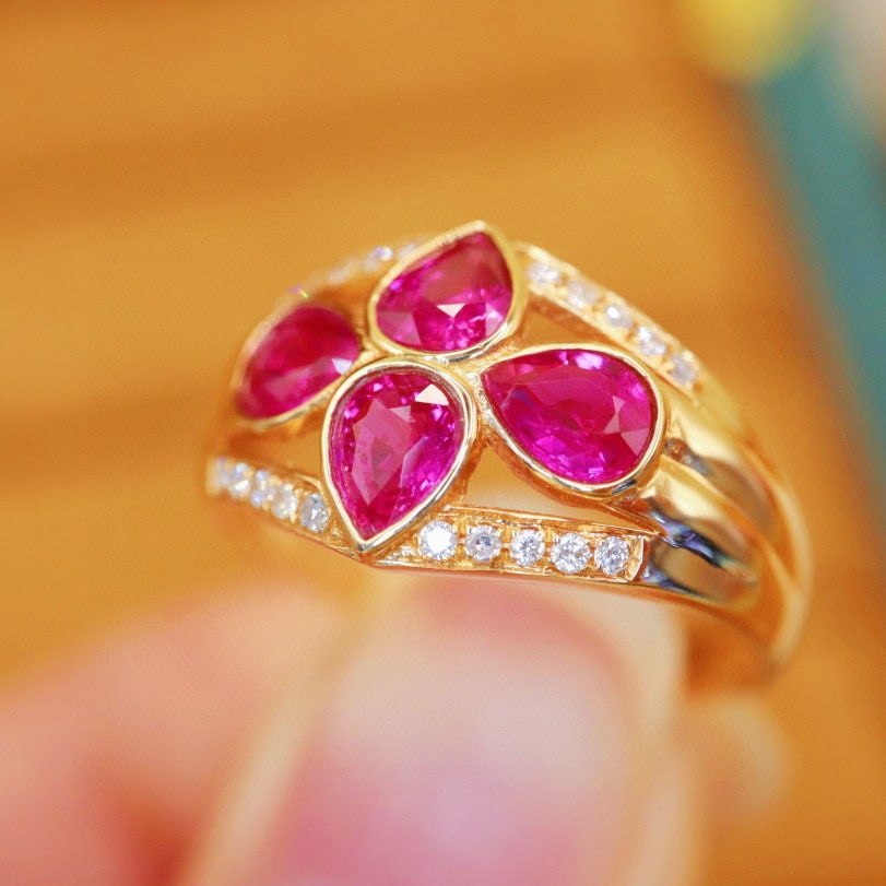 14k Gold 1.40 Ctw Natural Ruby & Diamond Ring - 2