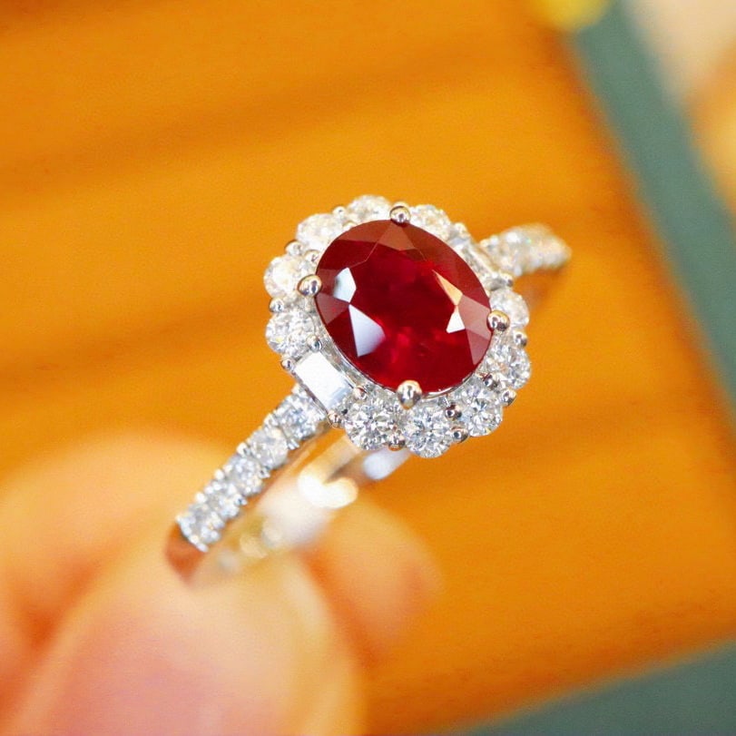 14k Gold 1.31 Ctw Natural Ruby & Diamond Ring - 2