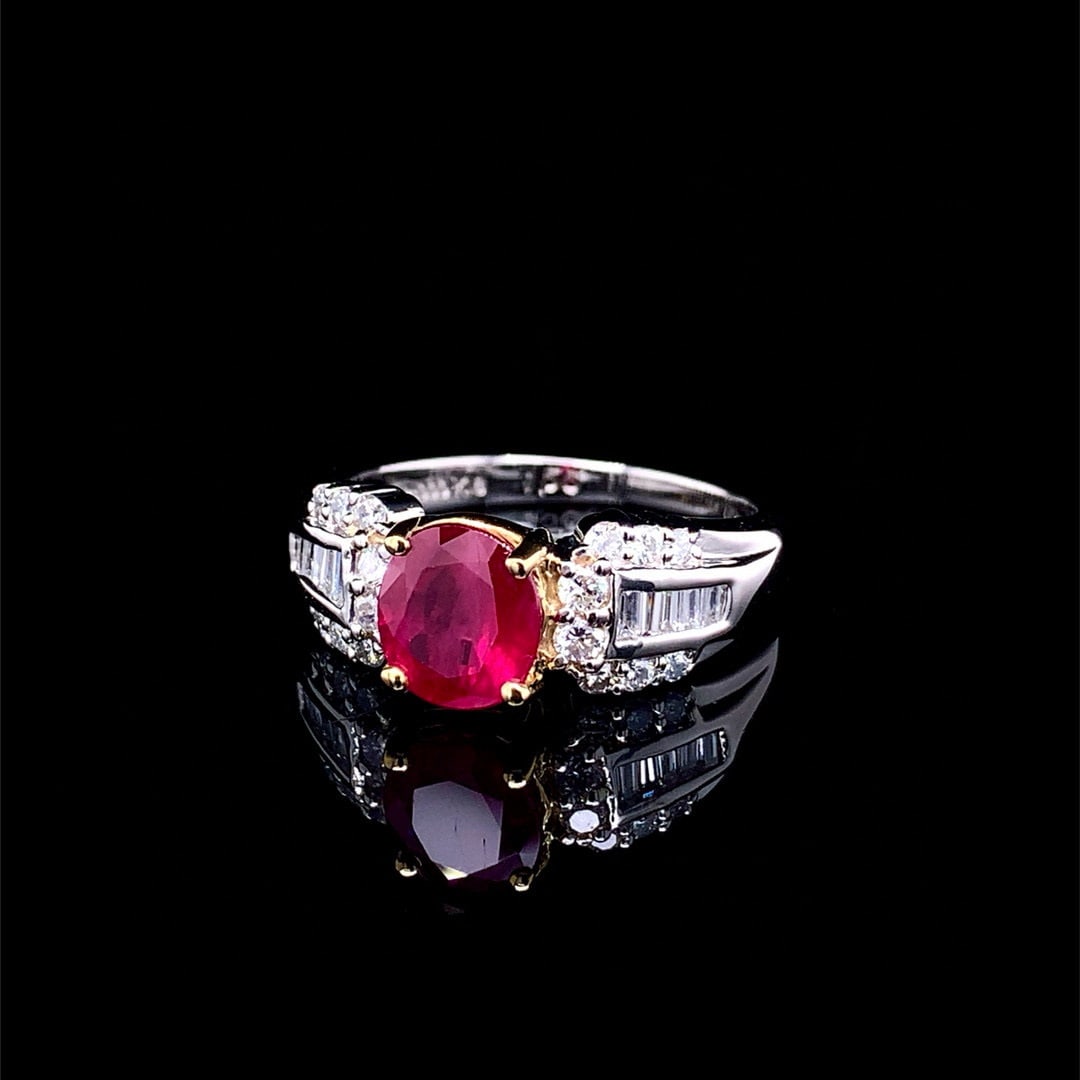 14k Gold 1.97 Ctw Natural Ruby & Diamond Ring - 2