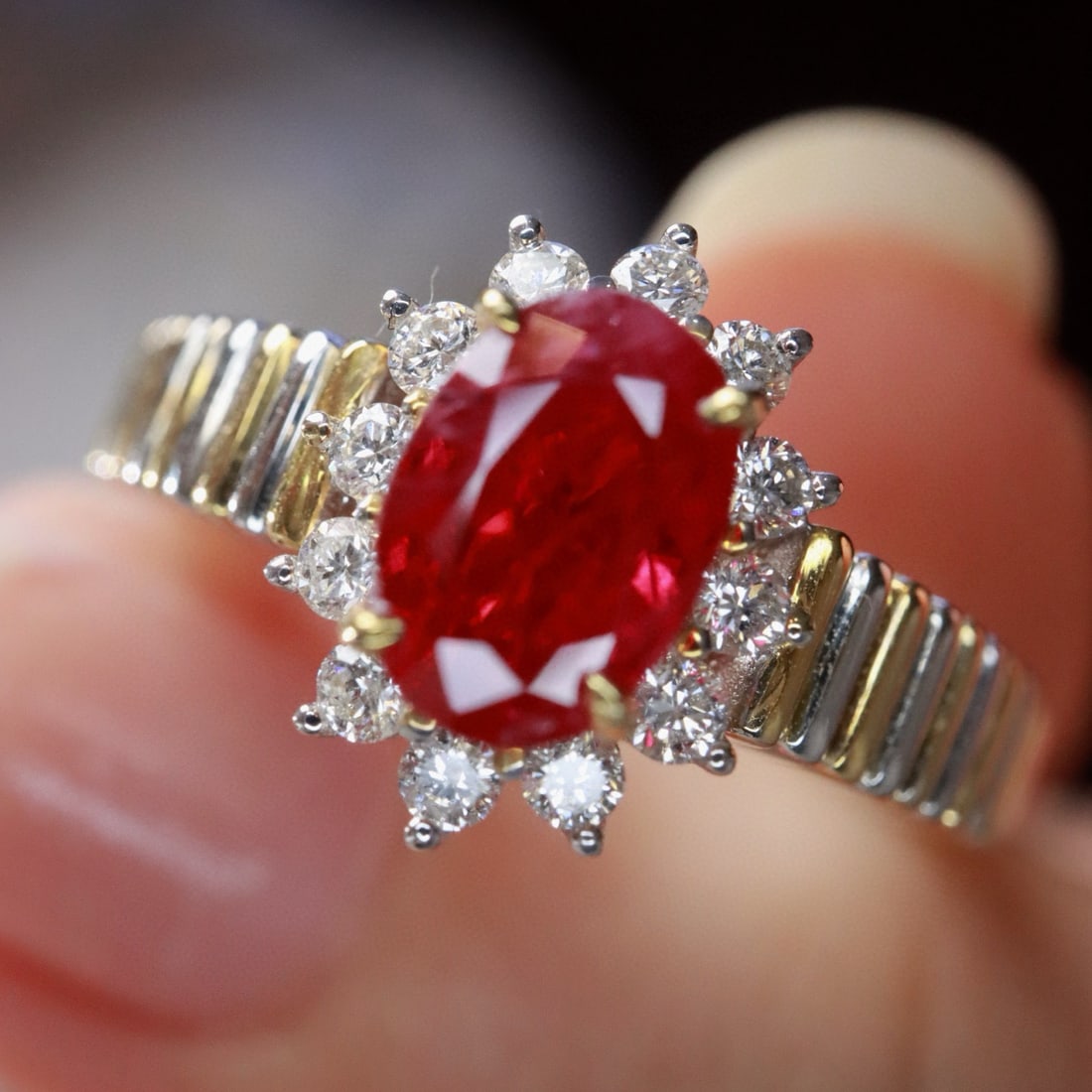 14k Gold 1.33 Ctw Natural Ruby & Diamond Ring - 3