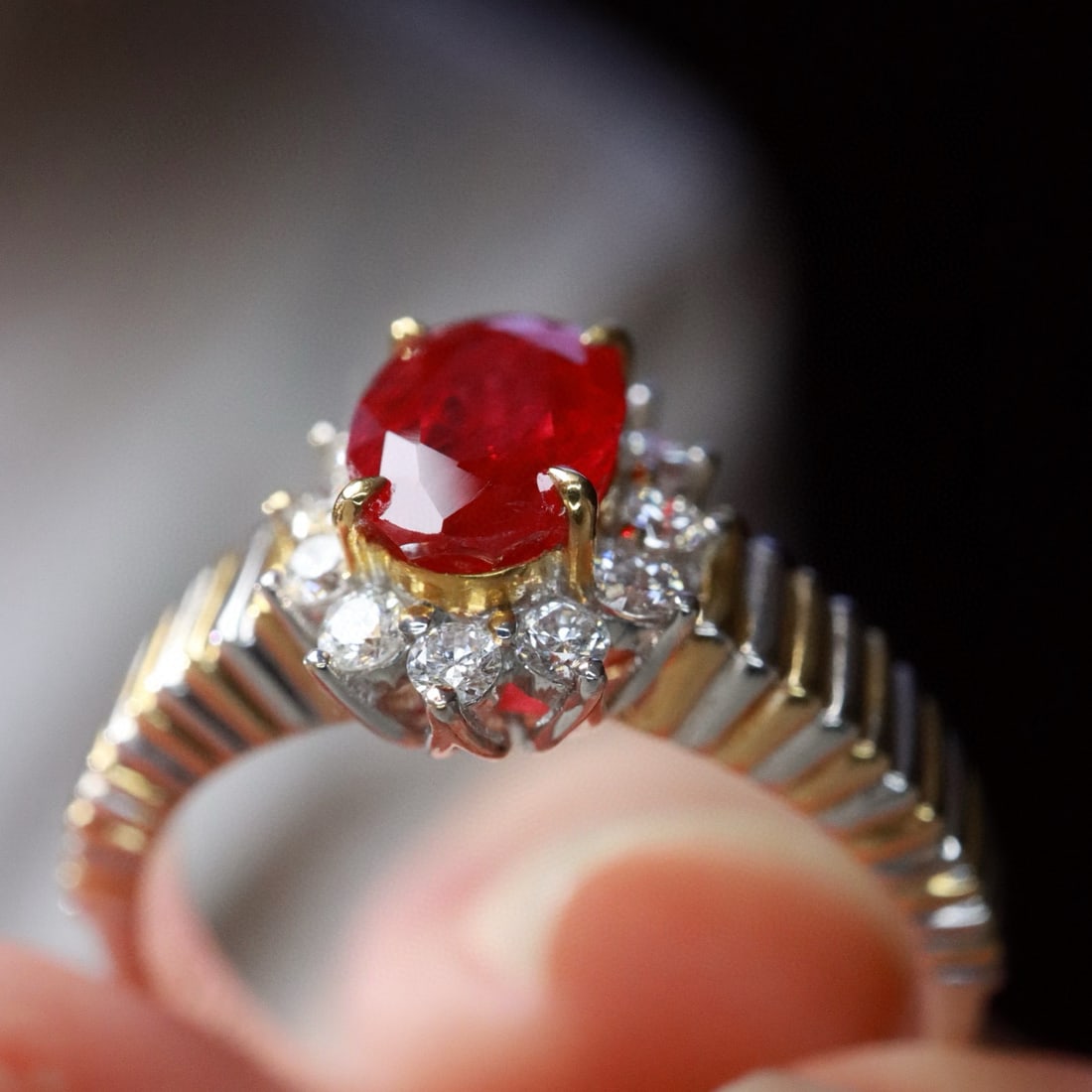 14k Gold 1.33 Ctw Natural Ruby & Diamond Ring - 5