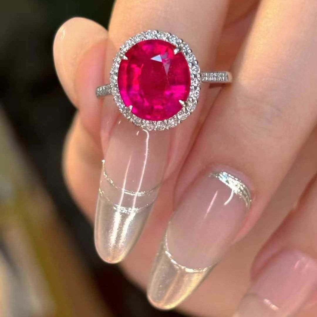 14k Gold 3.49 Ct Natural Tourmaline & Diamond Ring: Ref:231000190 // gold content:14k gold // ring size:7. 25us // // main gemstone:tourmaline // shape:oval // carat weight:3. 49ct // color:red // treatment:natural // // adjacent gemstone 2 :