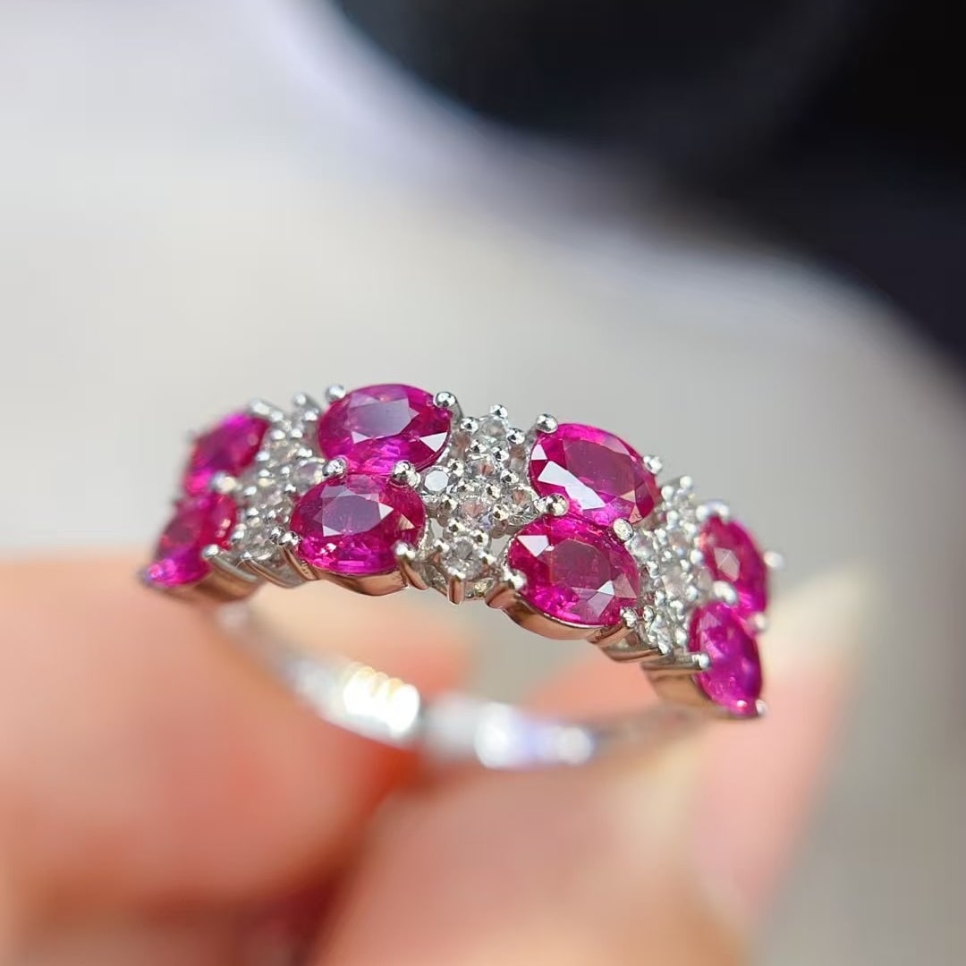 14k Gold 2.50 Ct Natural Ruby & Sapphire Ring - 2