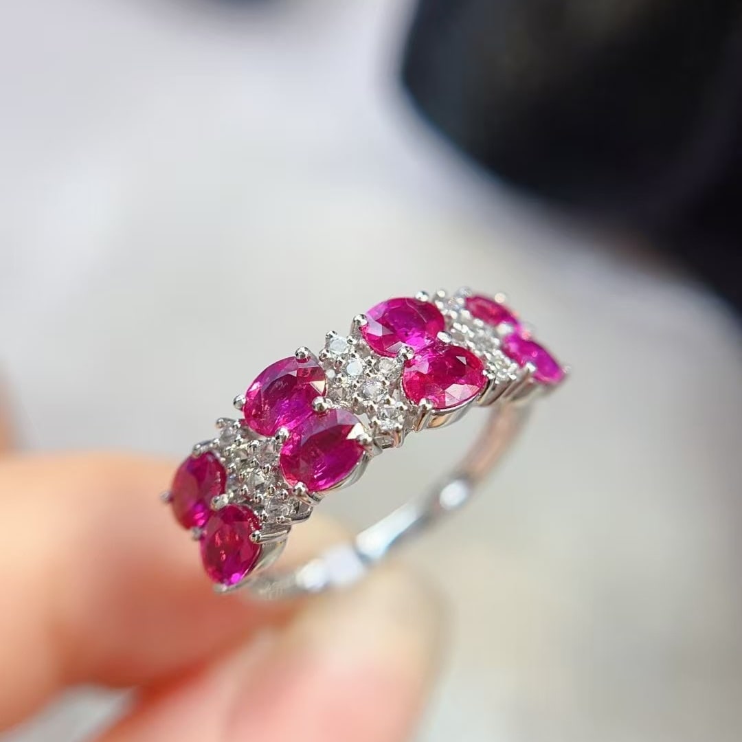 14k Gold 2.50 Ct Natural Ruby & Sapphire Ring - 4