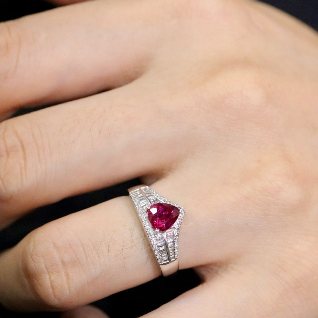 14k Gold 1.39 Ctw Natural Ruby & Diamond Ring - 4