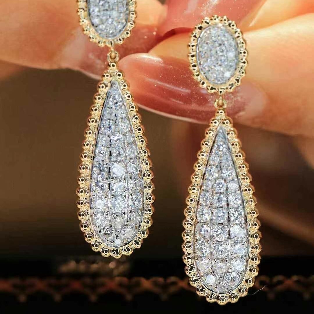 14k Gold 0.82 Ct Natural H Diamond Earrings: Ref:231000311 // gold content:14k gold // main gemstone:diamond // shape:round // carat weight:0. 82ct // clarity grade:vs-si // color:h // treatment:natural // cut grade:g // Condition: NewLow