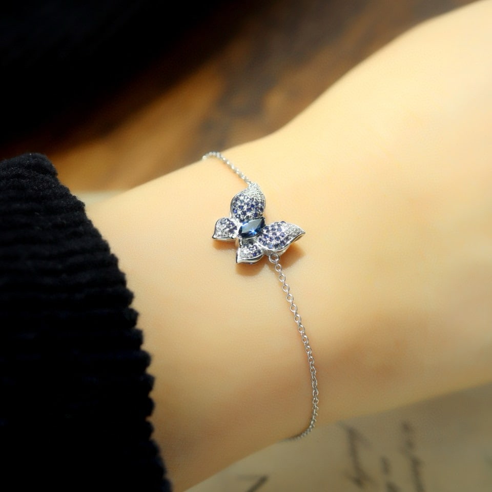 14k Gold 0.52 Ctw Natural Sapphire & Diamond Bracelet - 3