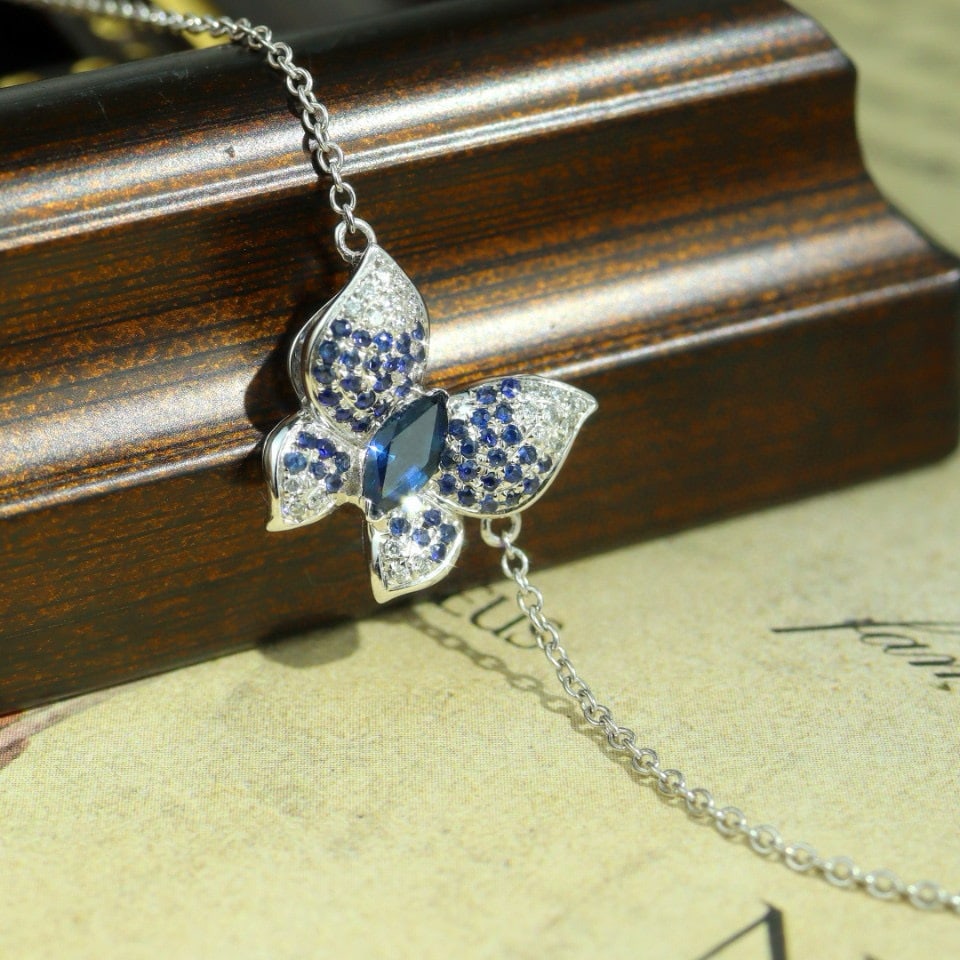 14k Gold 0.52 Ctw Natural Sapphire & Diamond Bracelet - 6