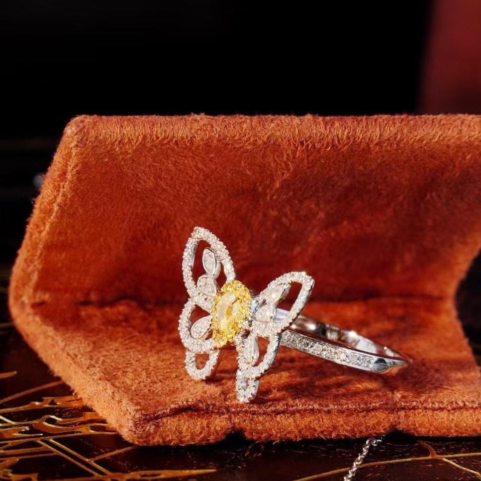 14k Gold 0.56 Ct Natural Color Diamond Ring: Ref:231000416 // gold content:14k gold // ring size:7. 25us // // main gemstone:diamond // shape:multiply // carat weight:0. 56ct // clarity grade:vs-si // color:color // treatment:natural //