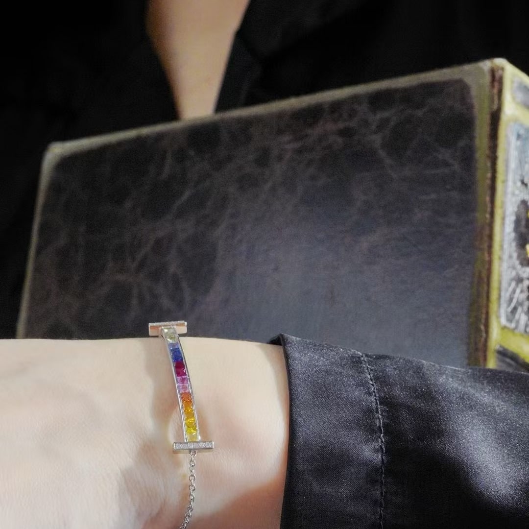 14k Gold 2.1 Ct Natural Sapphire & Diamond Bracelet - 2