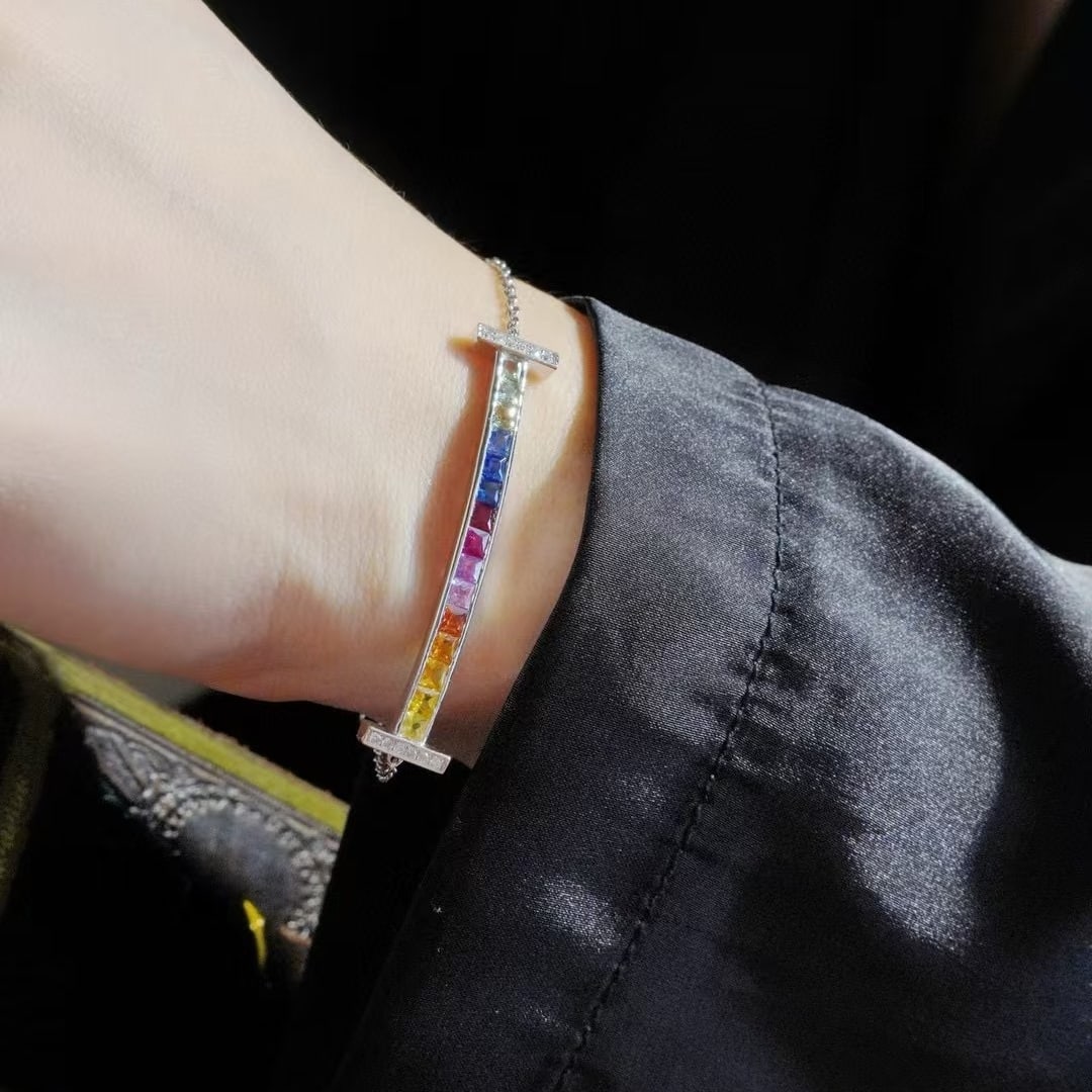 14k Gold 2.1 Ct Natural Sapphire & Diamond Bracelet - 3