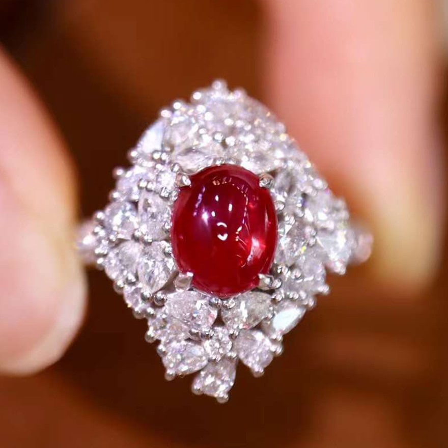 14k Gold 2.98 Ctw Natural Ruby & Diamond Ring: Ref:231101025 // gold content:14k gold // ring size:7. 25us // // main gemstone:ruby // shape:oval // carat weight:1. 60ct // color:red // treatment:natural // // adjacent gemstone 2 : diamond // shap