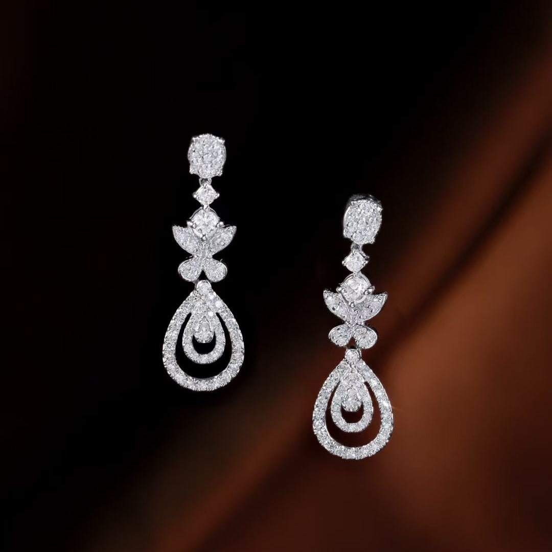 14k Gold 0.90 Ct Natural H Diamond Earrings (1 of 2)