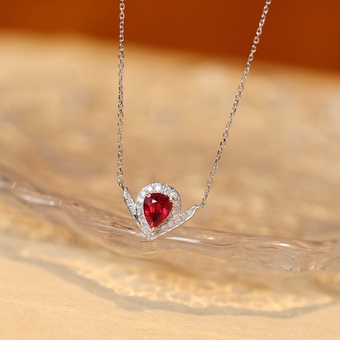 14k Gold 0.72 Ctw Natural Ruby & Diamond Necklace (1 of 2)