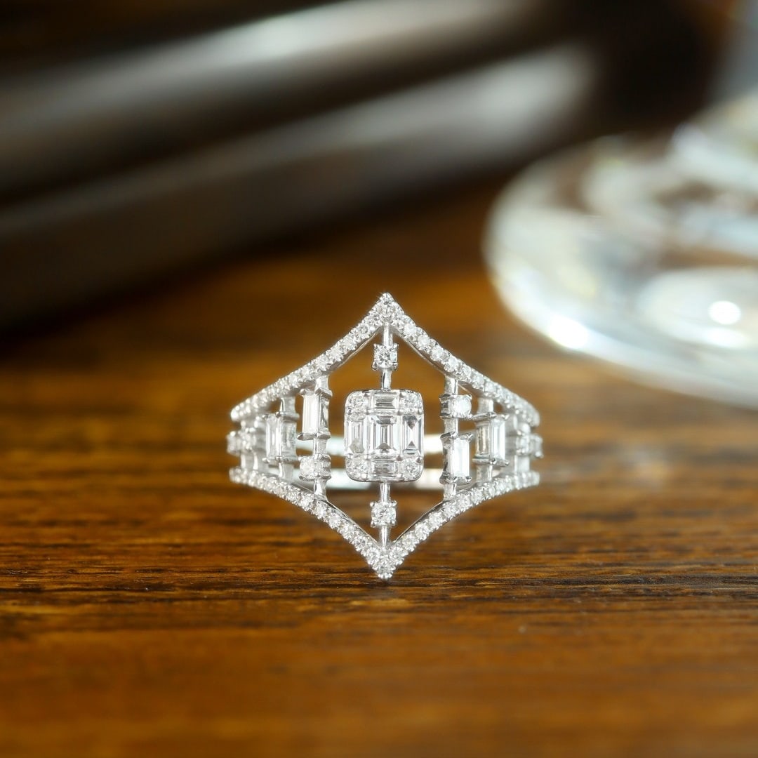 14k Gold 0.60 Ct Natural H Diamond Ring: Ref:231102239 // gold content:14k gold // ring size:7. 25us // // main gemstone:diamond // shape:multiple // carat weight:0. 60ct // clarity grade:vs-si // color:h // treatment:natural //