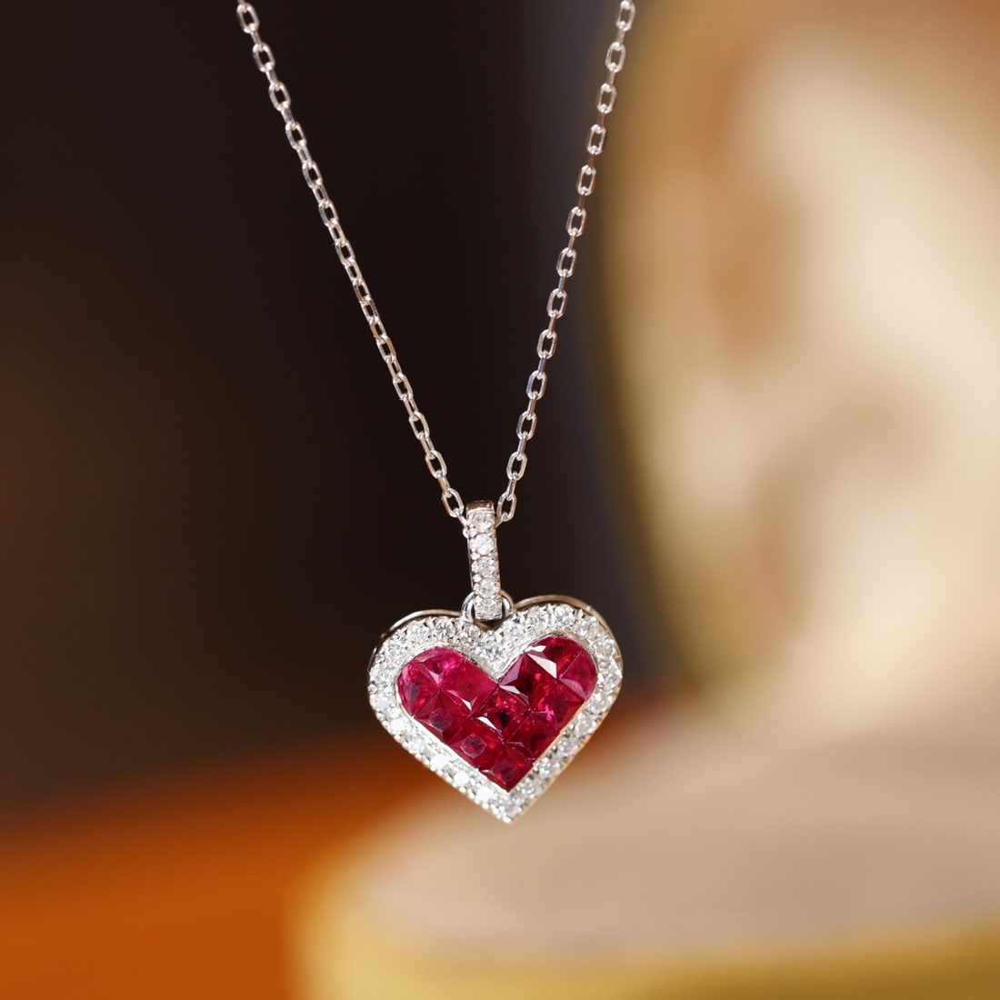 14k Gold 0.97 Ctw Natural Ruby & Diamond Pendant( Without Chain ) (1 of 1)