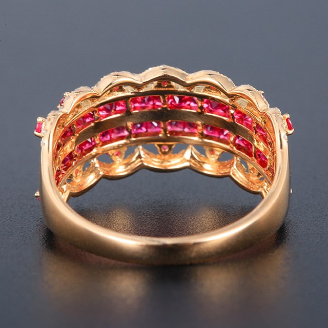 14k Gold 1.28 Ctw Natural Ruby & Diamond Ring - 4