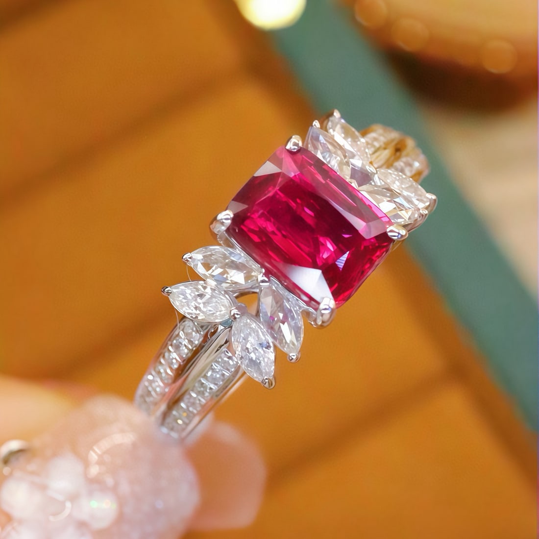 14k Gold 1.32 Ctw Natural Ruby & Diamond Ring - 2