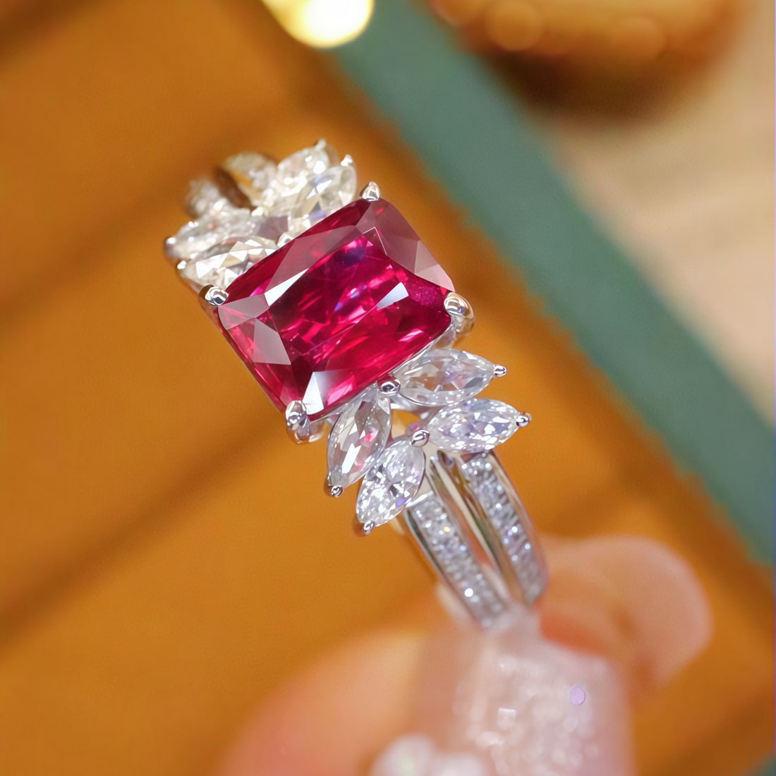 14k Gold 1.32 Ctw Natural Ruby & Diamond Ring - 3