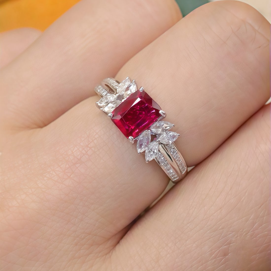 14k Gold 1.32 Ctw Natural Ruby & Diamond Ring - 5