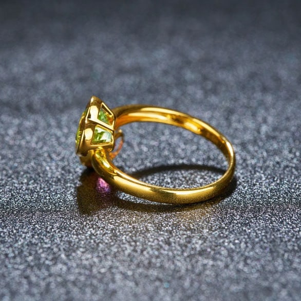 14k Gold 3.0 Ct Natural Tourmaline & Toi Et Moi Ring - 4