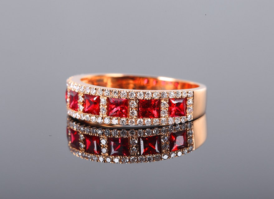 14k Gold 1.46 Ctw Natural Ruby & Diamond Ring - 2