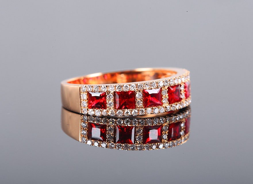 14k Gold 1.46 Ctw Natural Ruby & Diamond Ring - 3