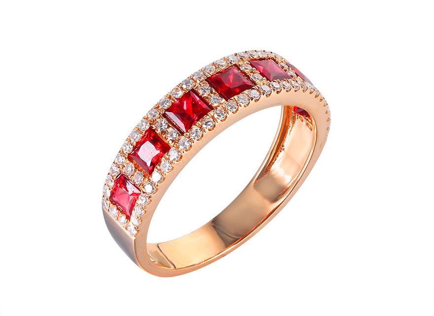 14k Gold 1.46 Ctw Natural Ruby & Diamond Ring - 5
