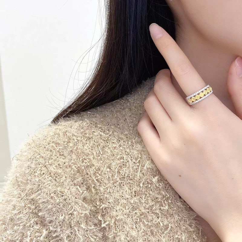 14k Gold 1.05 Ctw Natural Yellow Diamond & Diamond Ring - 4