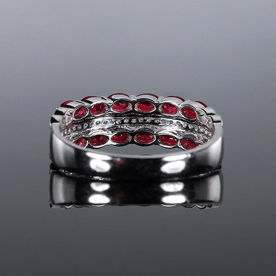 14k Gold 1.34 Ctw Natural Ruby & Diamond Ring - 4