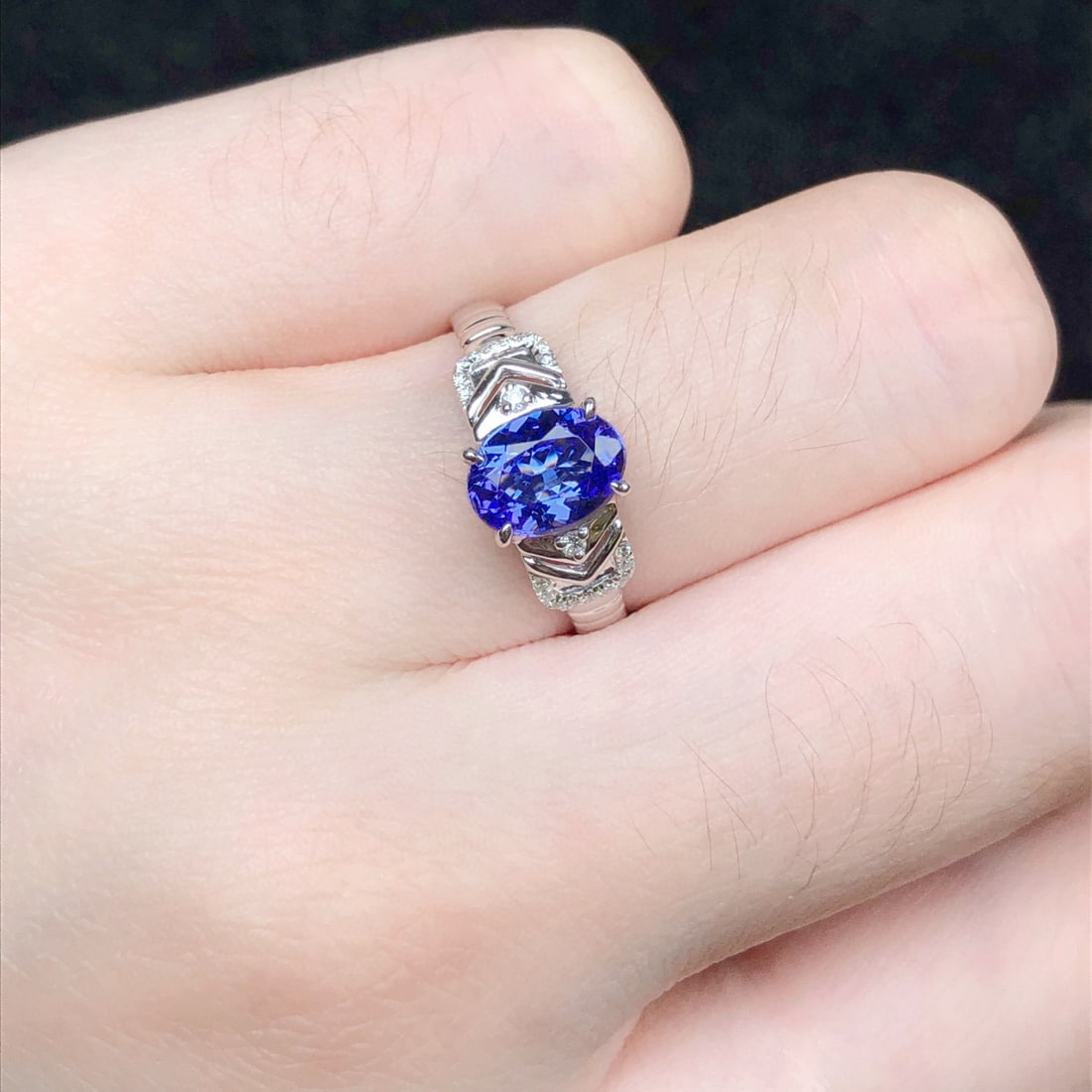 14k Gold 1.17 Ctw Natural Tanzanite & Diamond Ring - 8