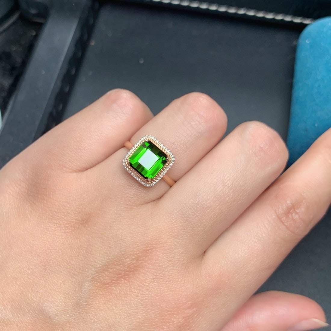 14k Gold 4.4 Ct Natural Tourmaline & Diamond Ring - 6