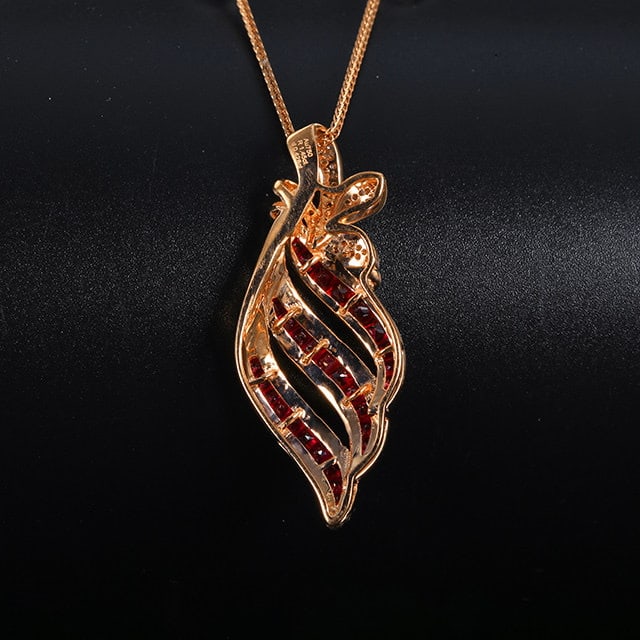 14k Gold 1.88 Ctw Natural Ruby & Diamond Pendant( Without Chain ) - 4