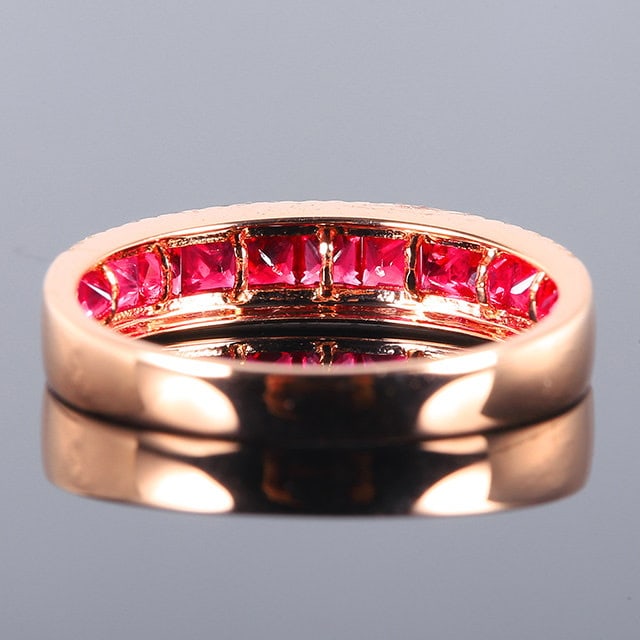 14k Gold 0.81 Ctw Natural Ruby & Diamond Ring - 4