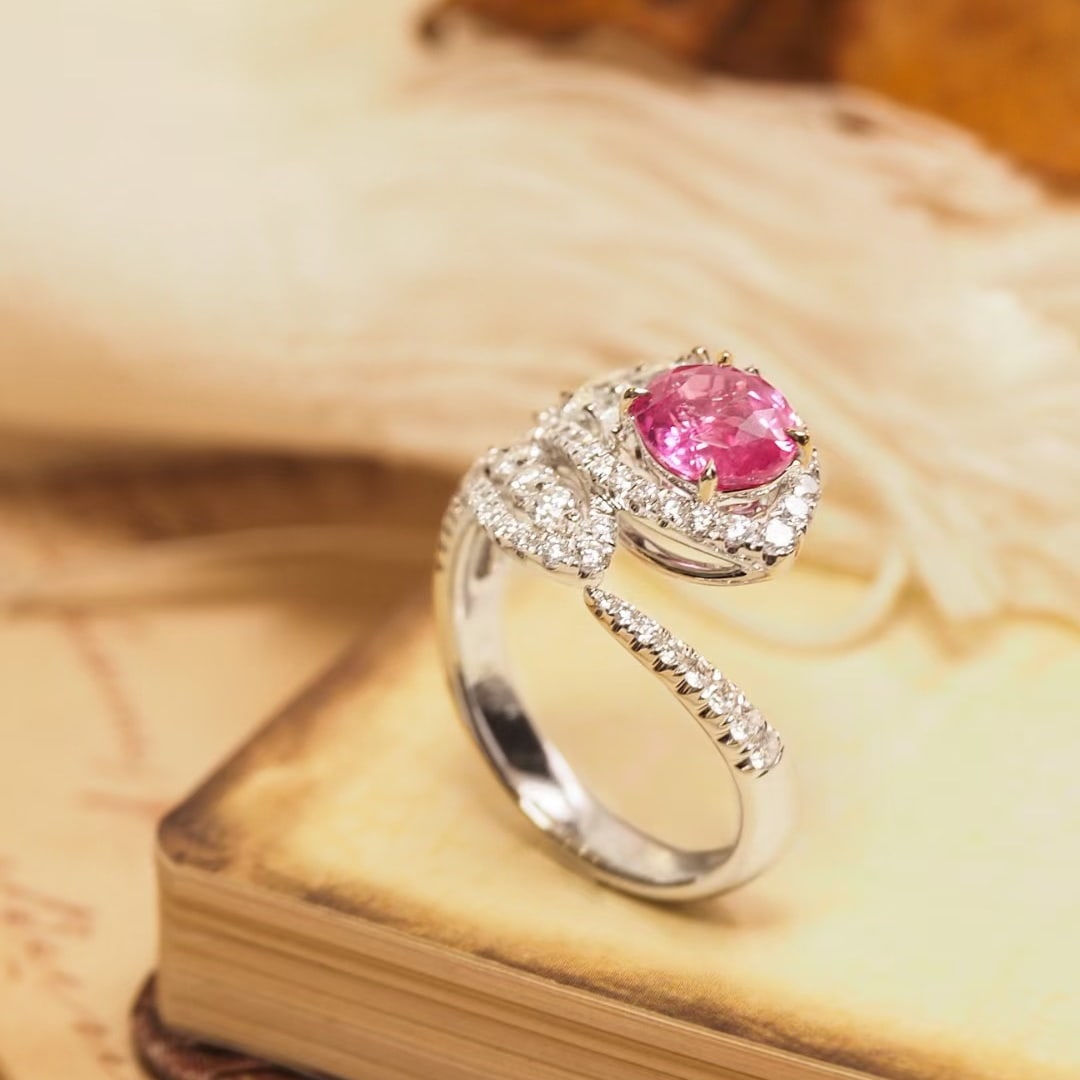 14k Gold 1.52 Ct Natural Sapphire & Diamond Ring - 3