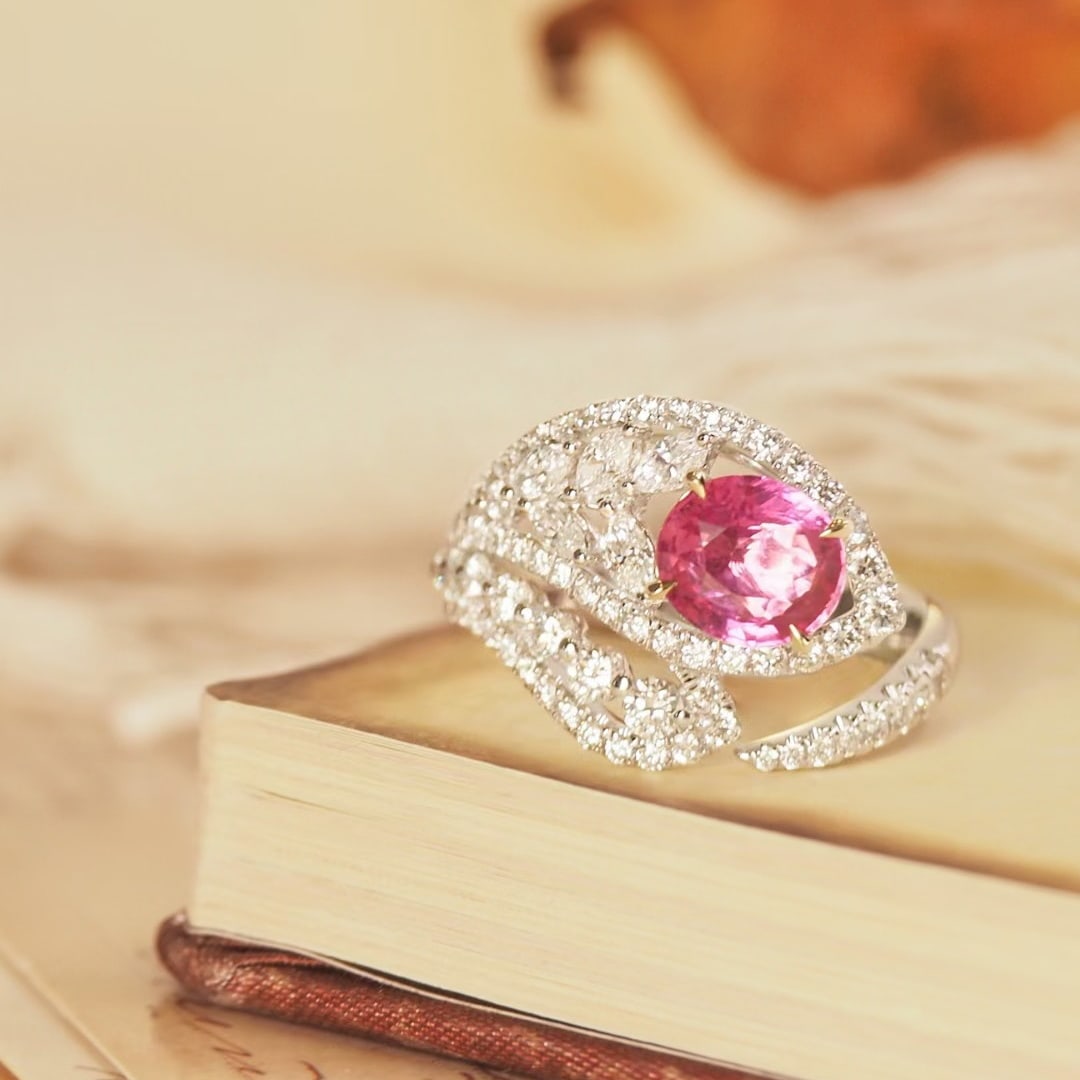 14k Gold 1.52 Ct Natural Sapphire & Diamond Ring - 5