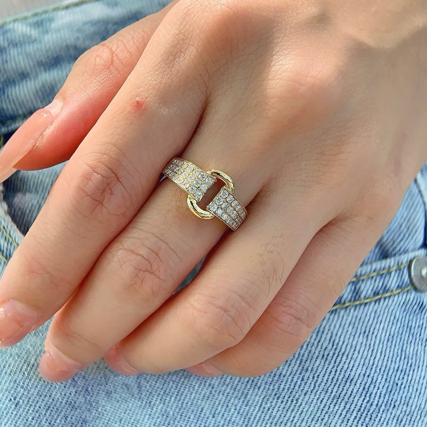 14k Gold 0.5 Ct Natural H Diamond Ring - 6