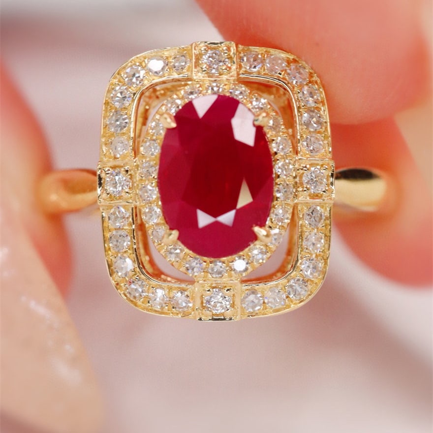 14k Gold 1.35 Ctw Natural Ruby & Diamond Ring - 3