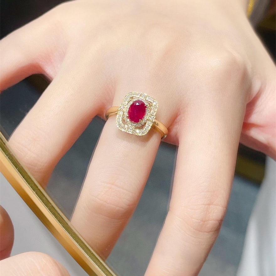 14k Gold 1.35 Ctw Natural Ruby & Diamond Ring - 5