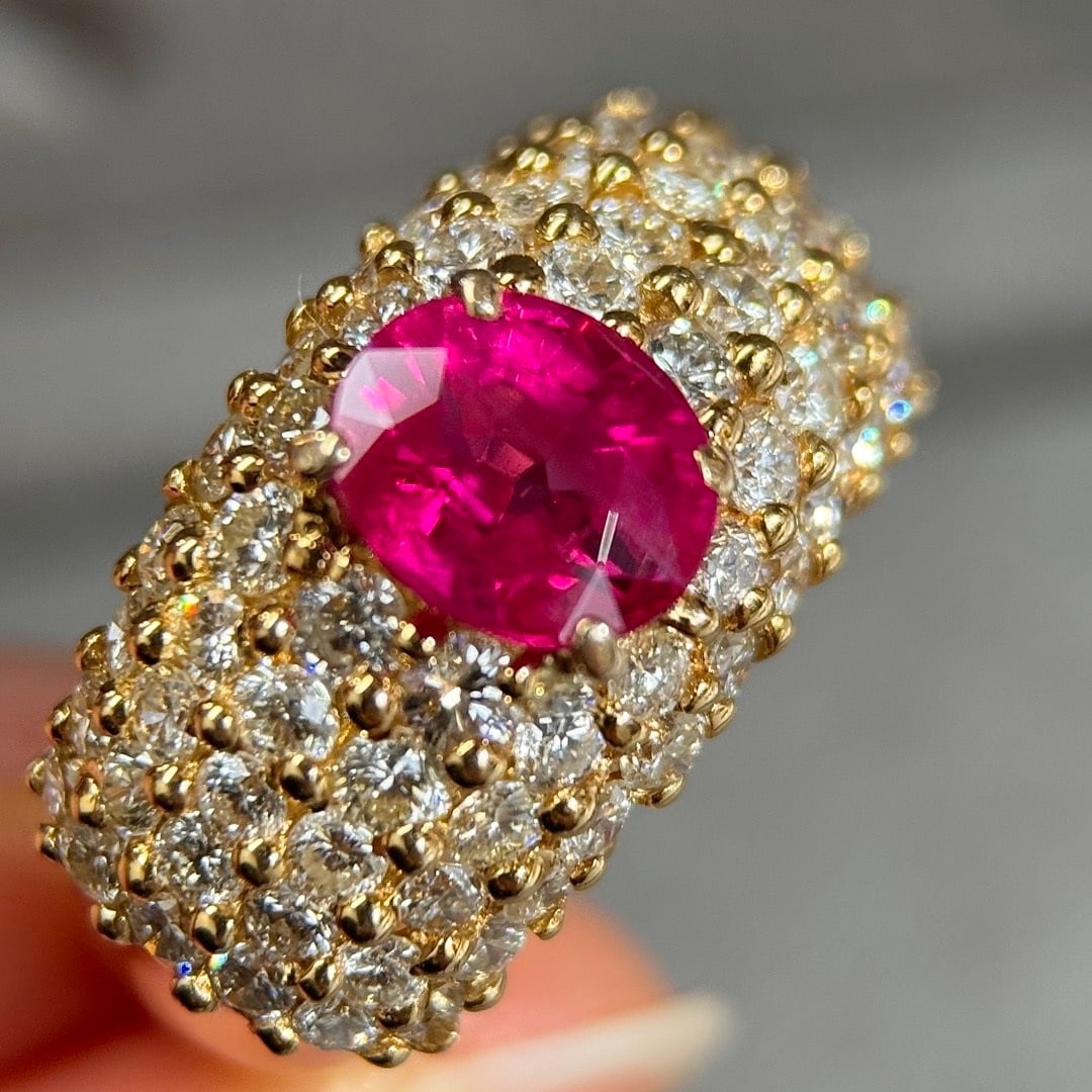 14k Gold 4.61 Ctw Natural Ruby & Diamond Ring - 5