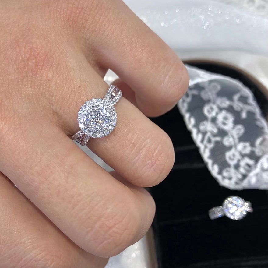 14k Gold 1 Ct Natural H Diamond Ring - 4