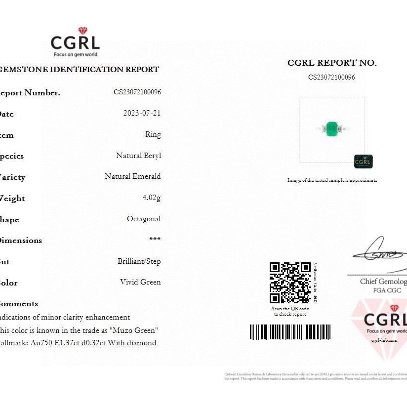 14k Gold 1.69 Ctw Vivid Green Natural Emerald & Diamond Ring - 7