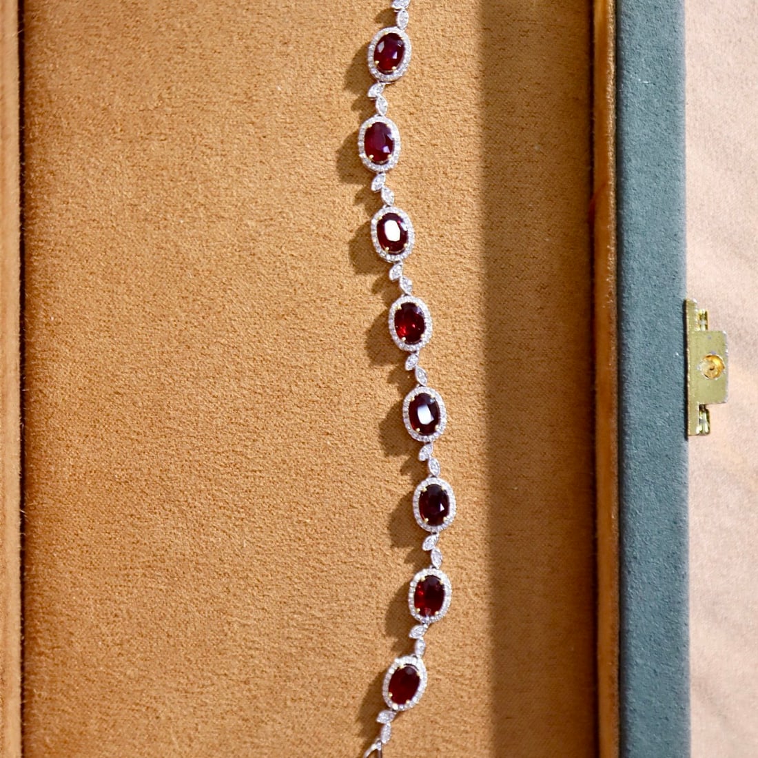 14k Gold 5.43 Ctw Natural Ruby & Diamond Bracelet - 2