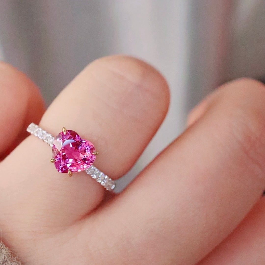 14k Gold 2.01 Ctw Natural Spinel & Diamond Ring - 4