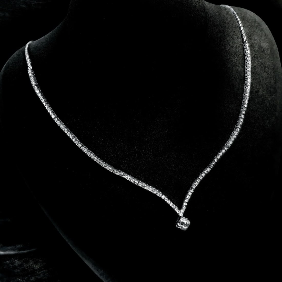 14k Gold 2 Ct Natural H Diamond Necklace - 5