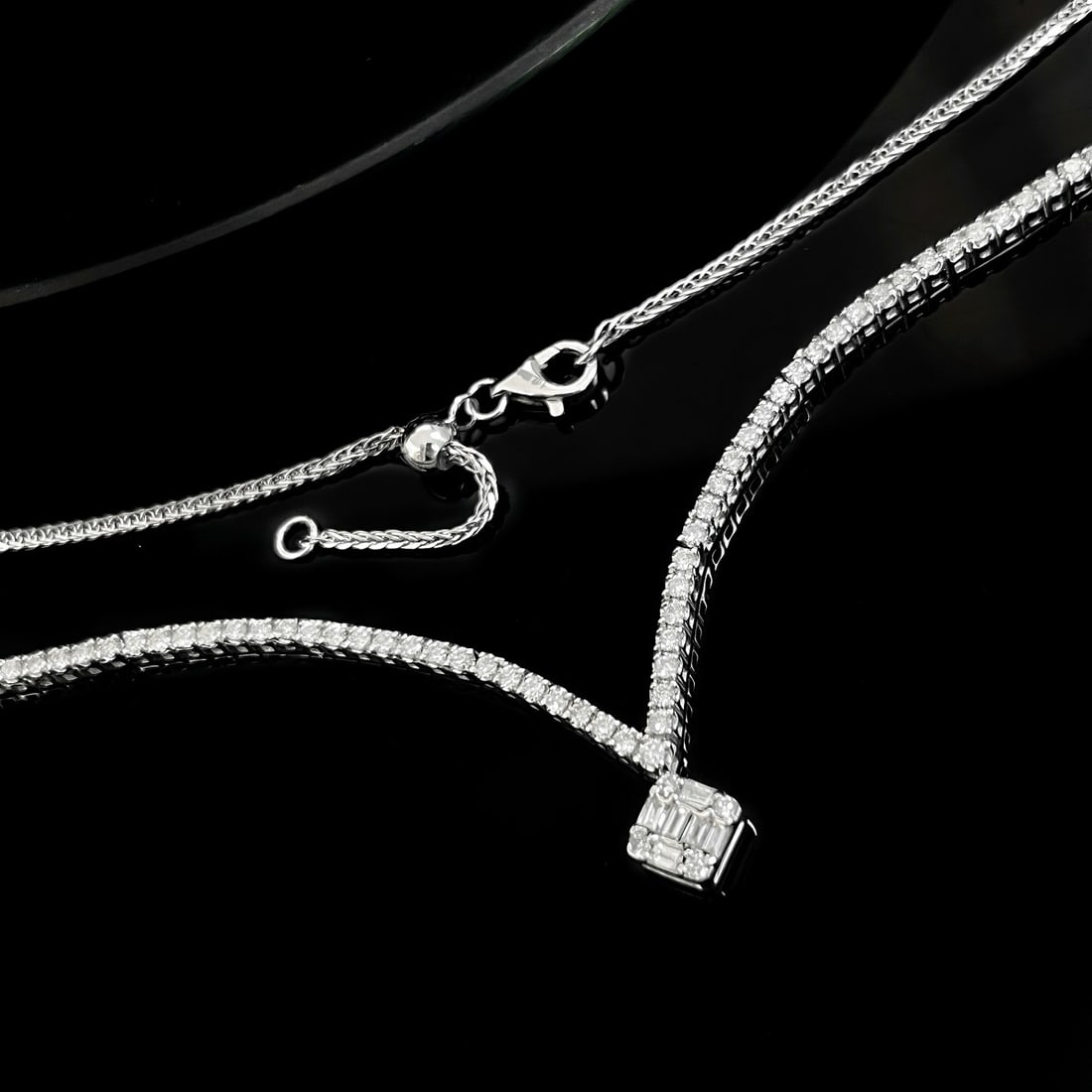 14k Gold 2 Ct Natural H Diamond Necklace - 6